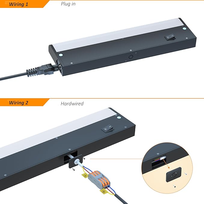Smart Under Cabinet Lighting Hardwired Plug-in, Alexa & Google Compatible, Dimmable LED Under Cabinet Lights for Kitchen,18 Inch Under Counter Lights with App, Remote, 2700K-6500K Adjustable CCT