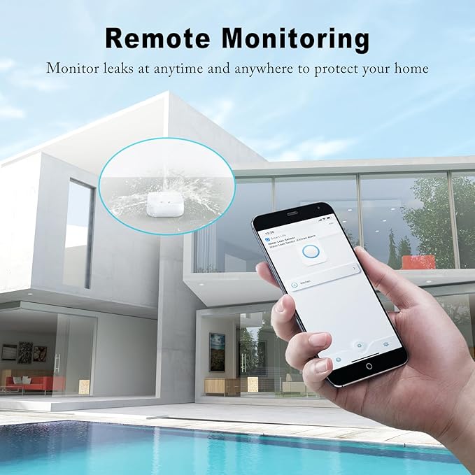 WiFi Water Sensors - 110dB Detector with Real-time APP Notifications | 5Pack Leak Alarm with Remote Control, 2.4G Sensors for Home