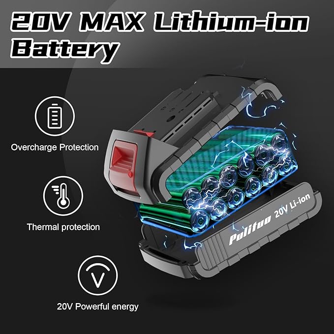 PULITUO Cordless Drill Set, 20V Electric Power Drill with Battery And Charger, 30N.m and 21+1 Torque, 2 Variable Speeds, with 59pcs Drill Driver Bits Kit, Screws Set，(Red)