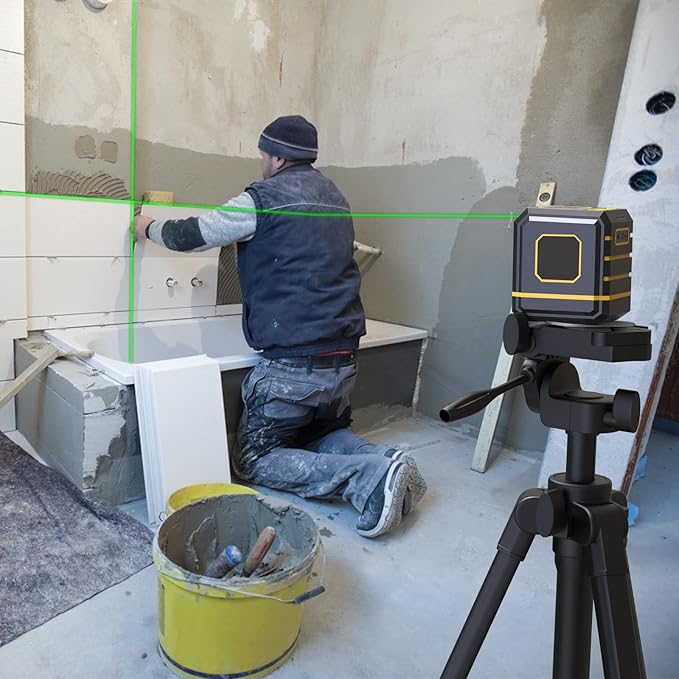 55-inch Lightweight Aluminum Laser Level Tripod Stand with Bubble Level, Quick Release Plate with 1/4"-20 Screw Mount for Laser Line Leveling