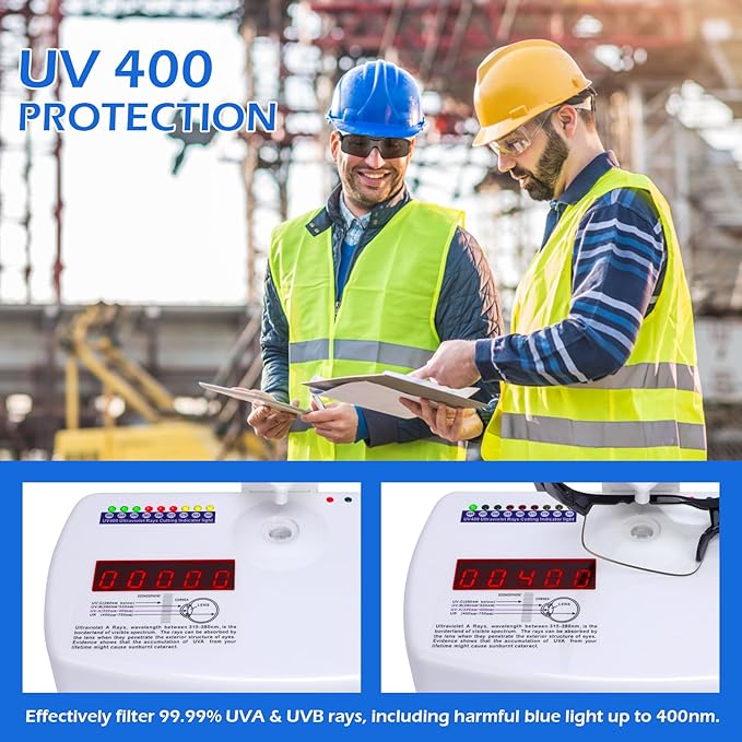 OXG 6 Pack Anti-Fog Safety Glasses, ANSI Z87+ Impact & Scratch Resistant Protective Eyewear for Work, Lab, Construction