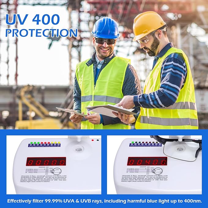 OXG Safety Glasses for Men Women, Impact & Scratch Resistant ANSI Z87.1 Safety Goggles Eye Protection UV-Block