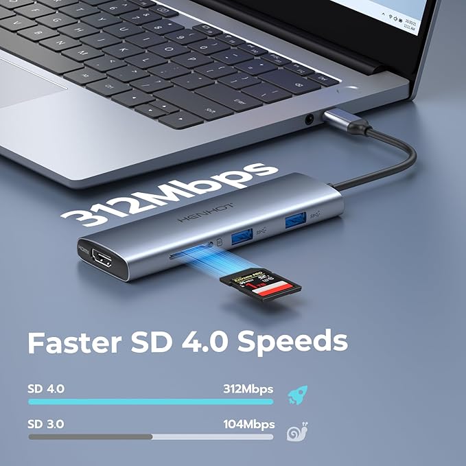 Versatile USB C Video Hub 3 Monitors Docking Station with DP Alt Dual 4K@30Hz, HDMI, 100W PD, 10Gbps*6Ports, SD 4.0, Laptop Docking Station for Dell, HP, ASUS, Steam Deck, Rog Ally, Legion Go,Samsung