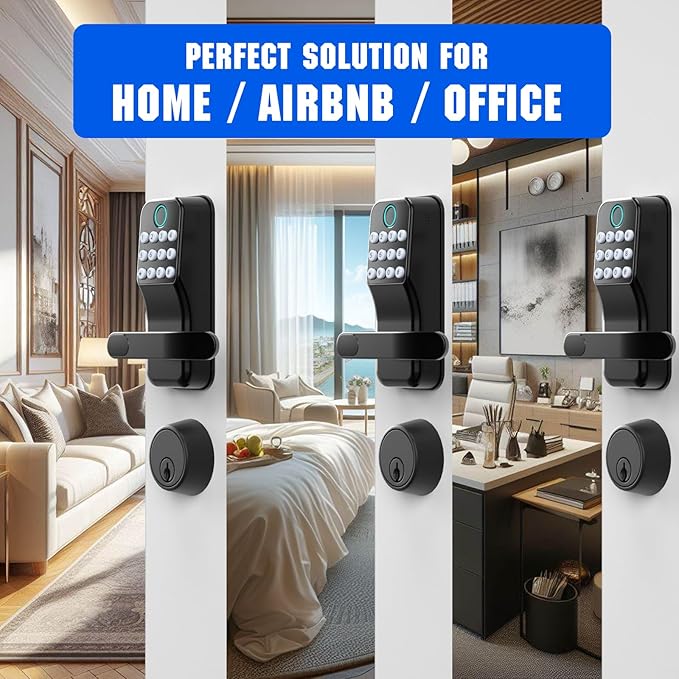 Smart Door Lock Keyless Entry with Gateway - Wi-Fi Keypad - Alexa Voice Control