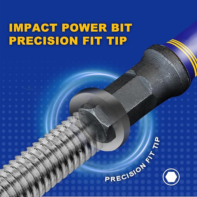 22Pieces 2 In. Hex Head Impact Tough Magnetic Allen Wrench Drill Bits Set, Multi Hex Head (Metric&SAE) Power Bits Set, S2 Steel Hex Screwdriver Bit set with 3”Bit Holder