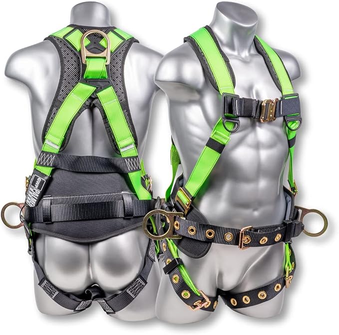 Palmer Safety Hammerhead 5pt Safety Harness Back Padded, QCB Chest, Tongue Buckel Legs Straps, Back & Side D-Rings