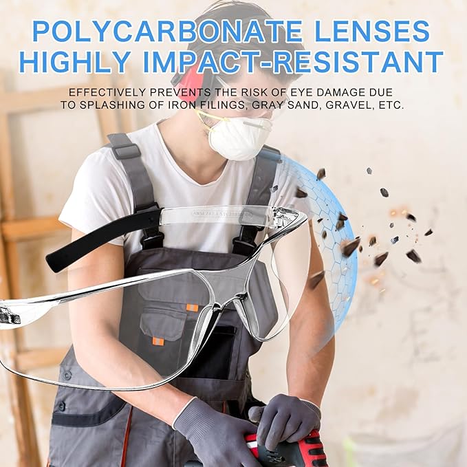 Safety Glasses ANSI Z87.1 Certified for Men & Women - Durable Lab Protective Eyewear for Chemistry & Research