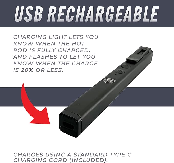 Streetwise Pain Pen 25,000,000 Volts Stun Gun for Self Defense - Tactical Stun Pen for Women and Men, USB Rechargeable, Battery Indicator, Durable Clip, Compact and Concealable for Protection