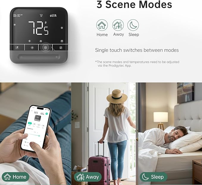 Smart Thermostat for Home with Room Sensor, 7 Days Programmable, Energy Saving WiFi Thermostats for House，APP & Touchscreen Control, C Wire Required, 3.95 Inch Large Screen