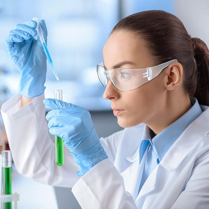 Weewooday 48 Pcs Safety Glasses One Size Safety Eyewear Eye Protection Goggles with Clear Protective Lens for Work Lab