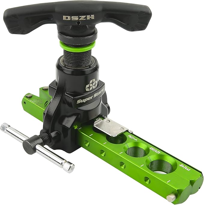 Super Stars Flaring Tool Kit 1/4in - 3/4in Single Flare Tool HVAC 45° Eccentric Type Flare Tool with Pipe Cutter for Copper Tube Pipe (5 in 1 Kit)