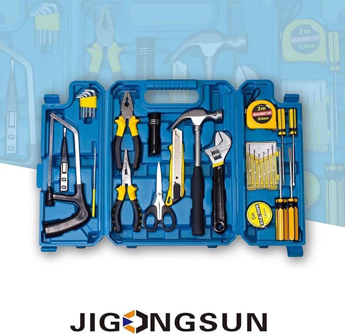 Tool Kit for Home and Tool Belt Kit, Toolbox Include 72PC Complete Tool Box Set, Mini Tool Kit and Toolbox Accessories and Tool Belts for Men Home Tool Kits for All Purpose