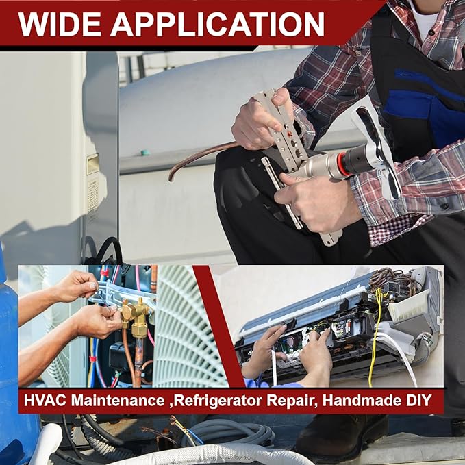 Wostore Manual & Electric Eccentric Flaring Tool - 9 Dies for Eccentric Flares on 6mm,1/4",9mm,3/8",10mm,12mm,1/2",5/8"(16mm)&3/4"(19mm) Copper Pipes - Ideal for Refrigeration HVAC Plumping Work…