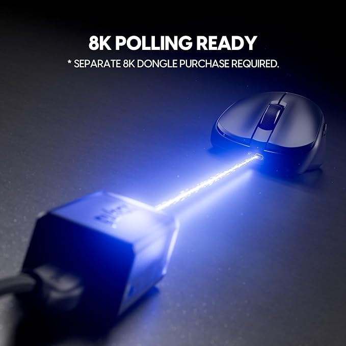 Pulsar Gaming Gears Xlite v4 Wireless Gaming Mouse, Ultra Lightweight 2.04 oz (58g), Ergonomic, Optical Switch, 32000 DPI, 750 IPS, XS-1 Sensor, 8k Compatible (Large, Black)