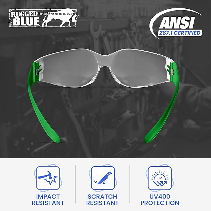 Work Safety Glasses For Men | Ansi Z87 Certified Safety Goggles For Shooting Range | Anti-Scratch Outdoor Glass