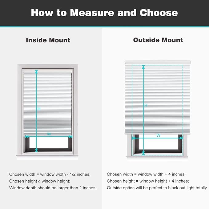 Changshade Cordless Cellular Shades, Blackout Honeycomb Shades for Windows, Room Darkening Pleated Blinds, Easy to Install for Indoor Windows and French Doors, 35" W x 72" H, White