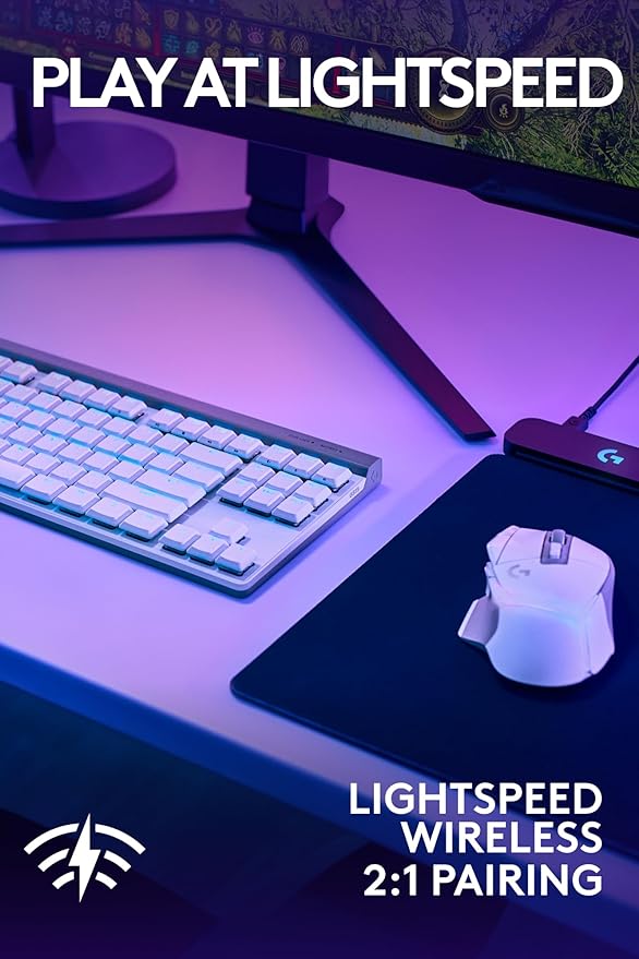 Logitech G502 X LIGHTSPEED Wireless Gaming Mouse & G515 LIGHTSPEED TKL Wireless Gaming Keyboard, Fully Programmable RGB Low-Profile Keyboard & Mouse Combo PC/Mac - White