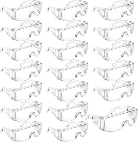 Queekay Safety Glasses over Eyeglasses Anti Dust Impact Scratch Safety Goggles for Men Women Nurses Workers Architect Lab