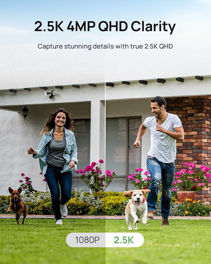 Anona Lucio 2.5K Security Camera Outdoor Battery Wireless with Solar Powered, Color Night Vision & 138° FOV, Multi-Object Detection, No Hub Needed, Two-Way Audio, IP67, 4 Pack