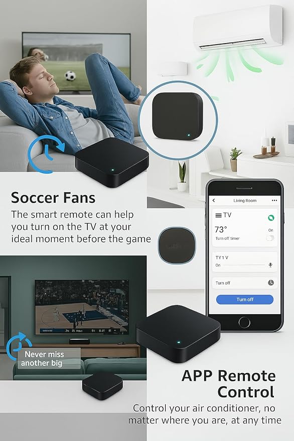 IR RF Smart Hub, Wi-Fi Universal Remote for TV, AC, Alexa, Google Home