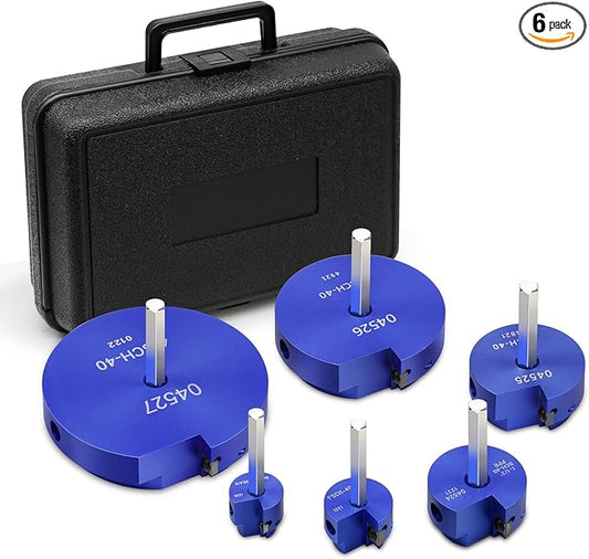 6Pcs PVC Pipe Reamer Kit With 3/4inch, 1inch,1-1/2inch, 2inch, 3inch, 4inch Head Aluminum, PVC Fitting Saver, PVC Socket Saver For SCH40, ABS, CPVC, Fit for Standard 1/2" Drill