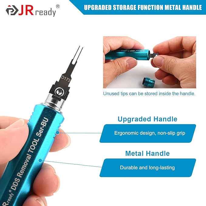 JRready ST5349 Pin Removal Tool Kit, 24PCS Replacement Pin Extractor Tools, Comprehensive Electrical Terminal Release Tool Set for Deutsch, AMP/TE, Molex, Delphi, JST, Harting Connectors