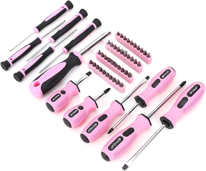 FASTPRO 267-Piece Pink Tool Set, Home Repairing Tool Kit with 13-Inch Wide Mouth Open Tool Bag, Mechanics Hand Tool Kit for DIY, Home Maintenance