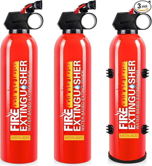 Fire Extinguisher for Boat - 3 Packs Fire Extinguisher for Home with Mount, 620ml Small House Fire Extinguishers for Kitchen Vehicle Car UTV RV, Portable Water-Based Fire Extinguisher for A/B/C/K Fire