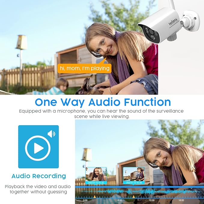 5MP Wireless Security Camera System No Hard Drive, 8 Channel Surveillance NVR Kits and 4pcs Super HD 5MP Outdoor Indoor WiFi Bullet Camera for Home Full Color Night Vision