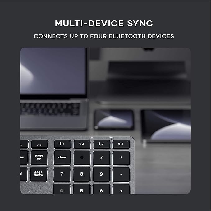 Satechi Slim X3 Bluetooth Backlit Keyboard for Mac, Illuminated Keys & Multi-Device Sync, for MacBook Air/Pro M4, iPad Air/Pro M4/M3, iPad mini, Mac mini, iMac - Space Gray