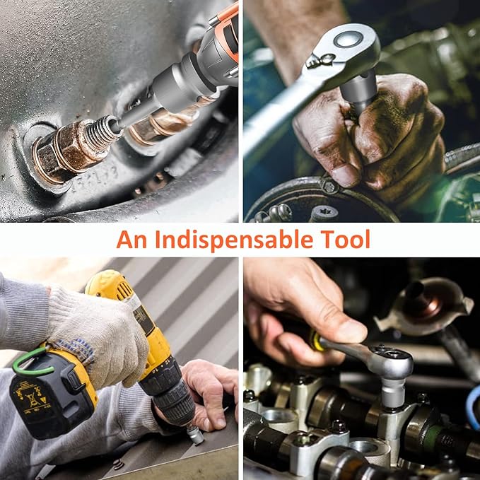 XEWEA 11PCS 3/8" Inch Drive Screw Extractor Set with Adapters, Upgrade Multi-Spline Easy Out Stripped Screw Remover Kit, 2-in-1 EZ Out Tool for Removing Rusted, Frozen or Broken Studs, Bolts, Screws