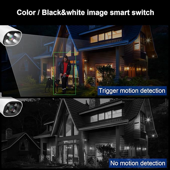 Wireless Security Camera System with 16" IPS Monitor, AI Human Detection, Floodlight,Siren Alarm, 2-Way Audio,4PCS 5MP Camera,Expandable 16CH NVR,Home Business Surveillance,3TB HDD