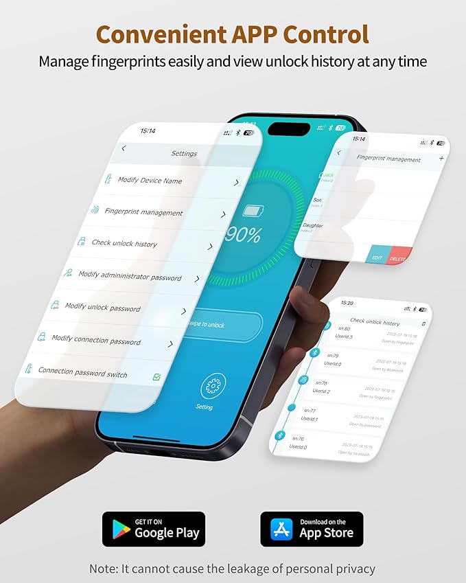 BILLCONCH Gun Safe for Handgun - Biometric Pistol Safe 4 Ways Quick Access with Fingerprint/Full-digital Keypad/Key/APP Lock and Security Cable for Nightstand Bedside Home - Burgundy Red