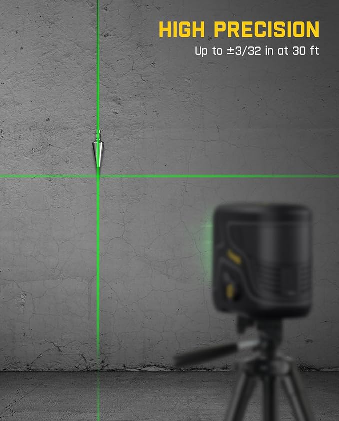 Fanttik D2 PLUS Laser Level, 100 ft Green Cross Line, Vertical Beam Spread Covers of 130°, Self Leveling Mode, 2600 mAh Built-in Rechargeable Battery, USB-C, Pulse Mode, 360° Magnetic Base
