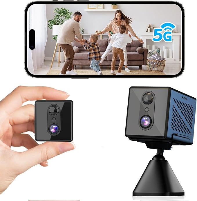 2025 Upgraded 4K Security Camera, 5GHz WiFi Indoor Camera, Home Security Camera with Night Vision, Motion Sensor, Long Battery Life, Motion Detection, Remote Viewing, Wireless Surveillance Cam