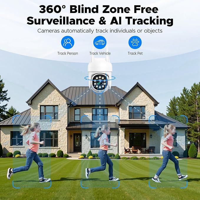 Camcamp Wireless Security Camera System, Motion Detection, Audible and Visual Alarms and Full Color Night Vision. Plug-in Power Supply, 7/24 Hour Camera System (1-Pcs Without NVR Systems)