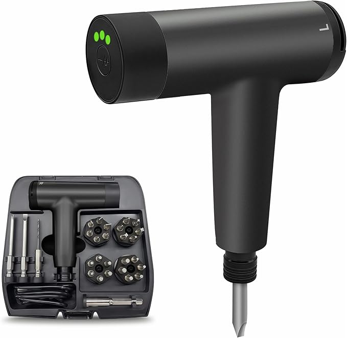 T-shaped Cordless Electric Screwdriver, Easy Pressing Adjustable Torque DIY Grade Rechargeable Battery Power Source