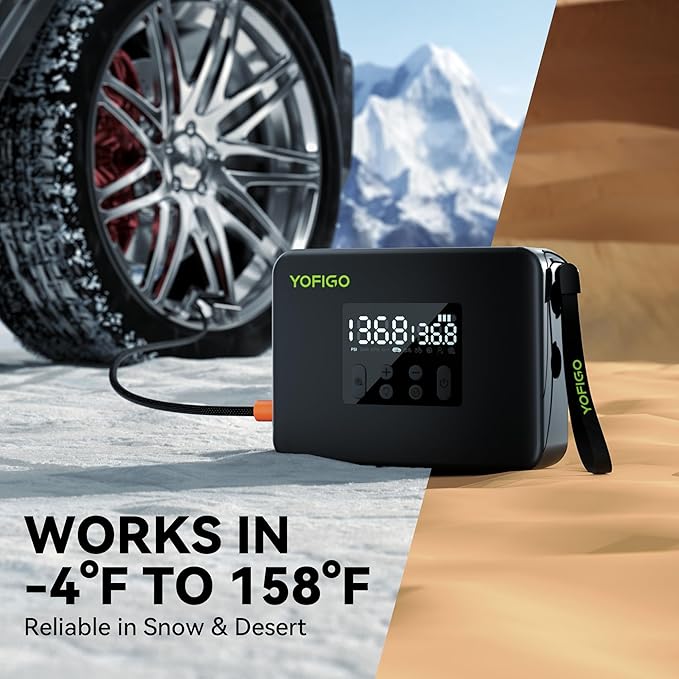 Tire Inflator, Portable Air Compressor 160PSI Dual Power Electric Air Pump for Tire, Air Inflator in Auto Shut-Off, Digital Pressure Gauge Display, for Truck, Cars, Motorcycles, Bikes & Balls