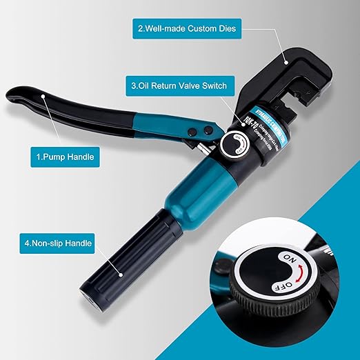 Steel DN Mate Upgrade Hydraulic Crimping Tool/Hydraulic Crimper with 9 Dies for Stainless Steel Cable Railing System, Cable Railing Hardware Hydraulic Crimping Tool DC03