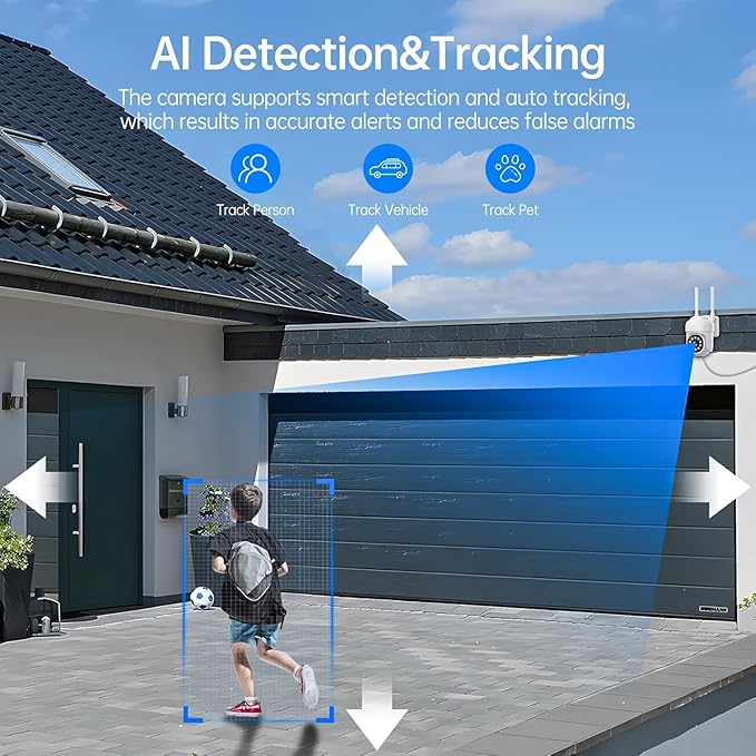 Camcamp Wireless Security Camera System, Motion Detection, Audible and Visual Alarms and Full Color Night Vision. Plug-in Power Supply, 7/24 Hour Camera System (1-Pcs Without NVR Systems)