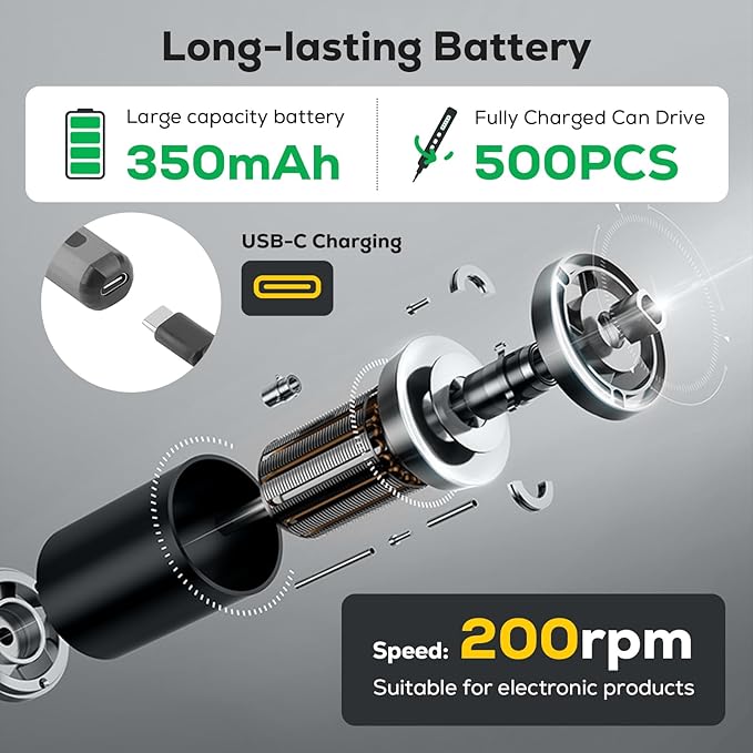 Electric Screwdriver, Power Screwdriver Set 68 in 1 Mini Cordless Screwdriver Rechargeable, 5 Torque Settings 3 LED Lights Precision Screwdriver for PC Accessories Phone Camera Laptop Gifts for Men