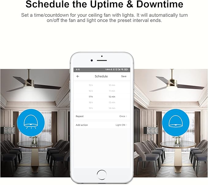 SONOFF iFAN04 WiFi Ceiling Fan Light Controller, APP Control&Remote Control, Compatible with Alexa & Google Home Assistant, No Hub Required(2.4G WiFi)