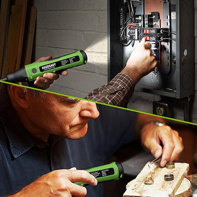 Cordless Electric Scissors, 4 in 1 Multifunctional Three floors Cardboard Box Cutter Screwdriver Set Cordless Rotary Tool Kit & LED Light for Cutting Fabric Engraving, Sanding, Polishing