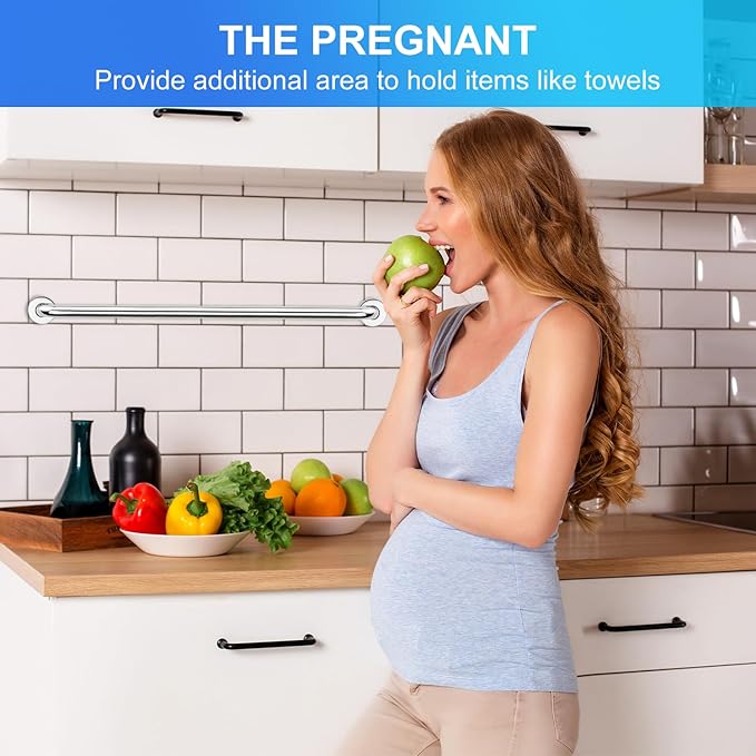 supregear Grab Bars for Shower, 24-Inch Bathroom Safety Handles for Elderly, Stainless Steel Handicap Grab Rail for Kitchen Bedroom Bathtub and Steps