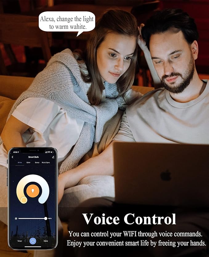 CMARS LED Smart Light Candelabra E12 Bulb Works with Alexa Google Home IFTTT, Dimmable and RGB Color Changing Light Bulbs (2.4 Ghz only) 3 Pack