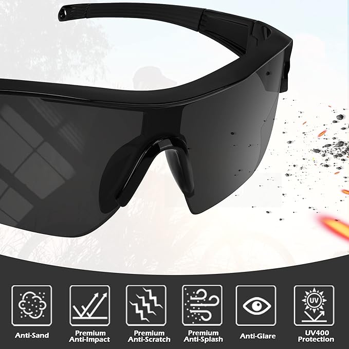 Safety Glasses Goggles for Men, Anti Scratch ANSI z87+ Compliant UV Protection Protective Eyewear Rubber Non-slip Leg