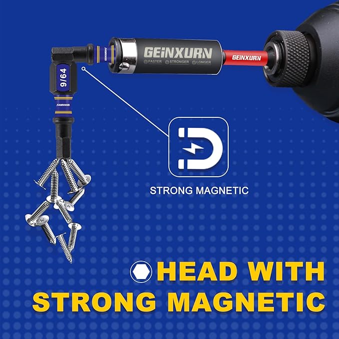 20Pieces 1 In. Hex Head Impact Tough Magnetic Allen Wrench Drill Bits Set, Multi Hex Head SAE Power Bits Set, S2 Steel Hex Screwdriver Bit set with 3”6”Extension Bit Holder