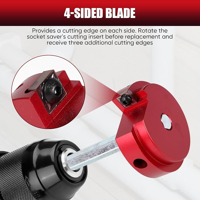 PVC Pipe Reamer Kit, Plastic Pipe Fitting Reamer Tool for Plumbing, 1 Blades PVC Fitting Saver for SCH40, ABS, CPVC Pipe, 6 PCS (3/4", 1", 1-1/2", 2", 3", 4")