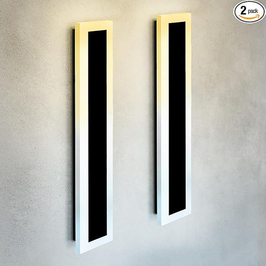 ASD LED 36" Long Wall Mount Light Fixture, Outdoor & Indoor Linear Sconce | 3CCT, Dimmable, Waterproof, Anti-Rust, ETL Listed | 30W 2350LM 3000-5000K 100-277V | Exterior Porch Lighting | Black, 2 Pack