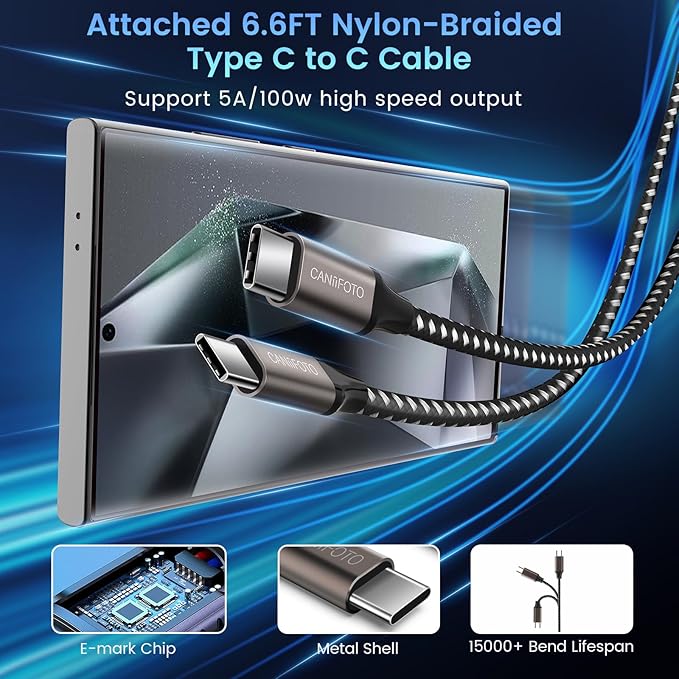 2Port 45W Super Fast Charger Type C, 3Pack 45W USB-C Charger Android Phone Charger Fast Charging for Samsung Galaxy S24 Ultra/S24+/S24/S23 Ultra/S23+/S22/S20/Note10+/Tab S9 with 3X 6.6ft Type C Cord